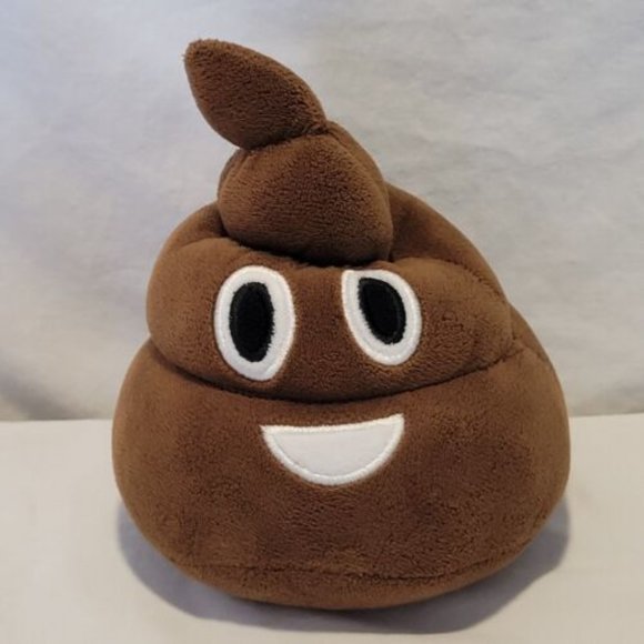 Poop Plush Turd Stuffed Animal Toy Dark Brown 7" Embroidered Eyes Mouth No Tag - Picture 1 of 1